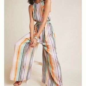 Striped Multicolor Halter Jumpsuit